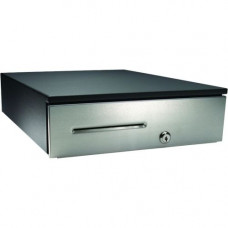 Apg Cash Drawer Series 4000 1317 Cash Drawer - 5 Bill x 5 Coin - Dual Media Slot, Printer Driven - Stainless Steel - Black - 4.1" H x 13.3" W x 17.2" D - TAA Compliance JD520-BL1317