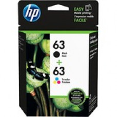 HP 63 Original Ink Cartridge - Black, Tri-color - Inkjet - 190 Pages Black, 160 Pages Tri-color - 2 / Pack L0R46AN#140