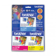 Brother C/M/Y Ink Cartridge Combo Pack (Includes 1 Each of OEM# LC51C, LC51M, LC51Y) (3 x 400 Yield) LC513PKS