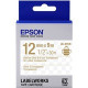 Epson LabelWorks Clear LK Tape Cartridge ~1/2" Gold on Clear - 1/2" Width x 30 ft Length - Thermal Transfer - Clear LK-4TKN