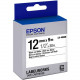 Epson LabelWorks Standard LK Tape Cartridge ~1/2" Black on White - 1/2" Width x 30 ft Length - Thermal Transfer - White - 1 Roll LK-4WBN