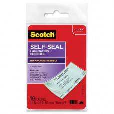 3m Scotch Self-Sealing Laminating Pouch - Laminating Pouch/Sheet Size: 2.43" Width x 3.87" Length - for ID Card - Self-adhesive - Clear - 10 / Pack - TAA Compliance LS851-10G