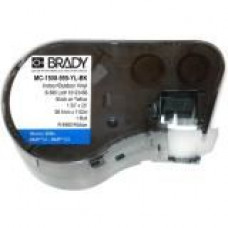 Brady People ID BMP51/BMP53 Label Maker Cartridge - 1 1/2" Width x 25 ft Length - Rectangle - Thermal Transfer - Yellow - Vinyl - 1 Roll - TAA Compliance MC-1500-595-YL-BK