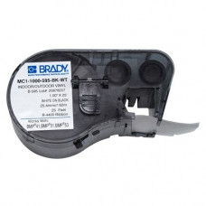 Brady People ID BMP51/BMP53/BMP41 Label Maker Cartridge - Permanent Adhesive - 1" Width x 25 ft Length - Rectangle - Thermal Transfer - Black - Vinyl MC1-1000-595-BK-WT
