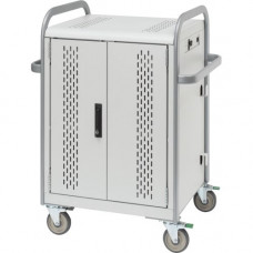 Bretford Store & Charge 30 Unit Tablet Cart - 2 Shelf - 4 Casters - 5" Caster Size - Aluminum, Steel - 34.5" Width x 25" Depth x 43" Height - Concrete, Aluminum - For 30 Devices - GREENGUARD, TAA Compliance MDMTAB30-CTAL