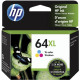 HP 64XL Original Ink Cartridge - Tri-color - Inkjet - High Yield - 415 Pages - 1 Each N9J91AN#140
