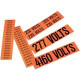 Panduit ID Label - "208 Volts" - 1 1/8" Height x 4 1/2" Width - Rectangle - Black, Orange - Vinyl - 4 Total Sheets - 5 Card - TAA Compliance PCV-208BY