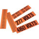 Panduit ID Label - "600 Volts" - 1 1/8" Height x 4 1/2" Width - Rectangle - Black, Orange - Vinyl - 5 Card - TAA Compliance PCV-600BY
