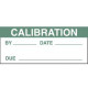 Panduit ID Label - "CALIBRATION" - 5/8" Height x 1 1/2" Width - Rectangle - Green, White - Vinyl Cloth - 14 / Sheet - 25 Card - TAA Compliance PCWL-CAL