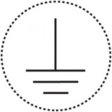 Panduit ID Label - "EARTH (GROUND) Symbol" - 2" Height Width - 5/8" Diameter - Round - Black, White - Polyester - 20 / Sheet - 10 Card - TAA Compliance PESS-B-ES
