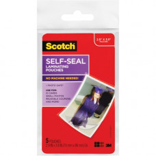 3m Scotch Self-sealing Laminating Pouch - 2.93" Width x 3.93" Length x 9.6mil - Type G - Glossy - Acid-free, Photo-safe - 5 / Pack - Clear - TAA Compliance PL903G