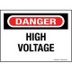 Panduit Warning Label - "DANGER HIGH VOLTAGE" - 3 1/2" Height x 5" Width - Red, Black, White - Polyester - 5 Card - TAA Compliance PPS0305D72