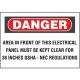 Panduit Warning Label - "CAUTION AREA IN FRONT OF THIS ELECTRICAL PANEL MUST BE KEPT CLEAR FOR 36 INCHES OSHA - NEC REGULATIONS" - 7" Height x 10" Width x 7" Length - Red, Black, White - Polyester - 1 Card - TAA Compliance PPS0710
