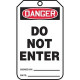 Panduit Safety Tags, DANGER DO NOT ENTER, BK B, Polyethylene Plastic, PK25 - 5.75" Length x 3.25" Width - Rectangular - 25 / Pack - Polyethylene, Brass - Red, Black, White - TAA Compliance PVT-1016-Q