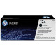 HP 12A (Q2612A) Black Original LaserJet Toner Cartridge (2,000 Yield) - For LaserJet 1012 - Design for the Environment (DfE), TAA Compliance Q2612A