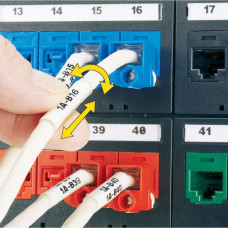 Panduit Turn-Tell P1 Wire & Cable Label - 1" Width x 1 1/2" Length - Rectangle - Thermal Transfer - White - Vinyl - 100 / Cartridge - 100 Total Label(s) - 1 - TAA Compliance R100X150V1C