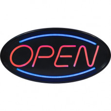 Royal Sovereign LED Open Sign - Open Print/Message - 18.8" Width x 9.5" Height - Oval Shape - Red Print/Message Color - Flasher, Scroll Setting - Blue, Red RSB-1330E