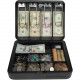 Royal Sovereign Deluxe Cash Box (RSCB-300) - 4 Bill - 9 Coin - 1 Media Slot - 2 Lock Position - Steel - 3.7" Height x 11.8" Width x 9.5" Depth RSCB-300