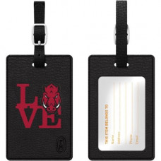 CENTON OTM Black Leather Love Bag Tag University of Arkansas - Fayetteville - Synthetic Leather - Black S1-CBT-ARK2-02A