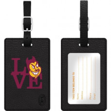 CENTON OTM Black Leather Love V1 Bag Tag Arizona State University - Synthetic Leather - Black S1-CBT-ASU-02A