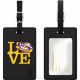 CENTON OTM Black Leather Love V1 Bag Tag Louisiana State University - Synthetic Leather - Black S1-CBT-LSU-02A