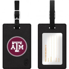 CENTON OTM Black Leather Classic Bag Tag Texas A&M University - Synthetic Leather - Black S1-CBT-TAM-00A