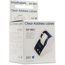 Seiko Address Label - 3 1/2" Width x 1 1/10" Length - Rectangle - Clear - 130 / Roll - 1 / Each - TAA Compliance SLP-2RLC