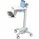 Ergotron StyleView EMR Laptop Cart, SV40 - 18 lb Capacity - 4 Casters - Aluminum, Plastic, Zinc Plated Steel - 18.3" Width x 50.5" Height - White, Gray, Polished Aluminum - REACH, RoHS, WEEE Compliance SV40-6100-0