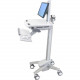 Ergotron StyleView Cart with LCD Pivot - 35 lb Capacity - 4 Casters - Steel, Plastic, Zinc Plated Steel - x 50.5" Height - Gray, White, Polished Aluminum SV40-6300-0