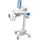 Ergotron StyleView EMR Cart with LCD Arm - 35 lb Capacity - 4 Casters - Aluminum, Plastic, Zinc Plated Steel - 18.3" Width x 50.5" Height - White, Gray, Polished Aluminum - REACH, RoHS, WEEE Compliance SV41-6200-0