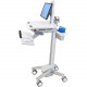 Ergotron StyleView EMR Cart with LCD Pivot - 35 lb Capacity - 4 Casters - Aluminum, Plastic, Zinc Plated Steel - 18.3" Width x 50.5" Height - White, Gray, Polished Aluminum - REACH, RoHS, WEEE Compliance SV41-6300-0