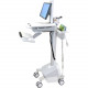 Ergotron StyleView EMR Cart with LCD Pivot, LiFe Powered - 31 lb Capacity - 4 Casters - Aluminum, Plastic, Zinc Plated Steel - 18.3" Width x 50.5" Height - White, Gray, Polished Aluminum - REACH, RoHS, TAA, WEEE Compliance SV42-6302-1
