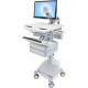 Ergotron StyleView Cart with LCD Arm, SLA Powered, 2 Drawers - 2 Drawer - 39 lb Capacity - 4 Casters - Aluminum, Plastic, Zinc Plated Steel - White, Gray, Polished Aluminum - TAA Compliance SV44-1221-1