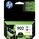 HP 902 Original Ink Cartridge - Cyan, Magenta, Yellow - Inkjet - 3 / Pack T0A38AN#140