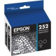Epson DURABrite Ultra T252 Original Ink Cartridge - Dual Pack - Black - Inkjet - Standard Yield - 2 / Pack T252120-D2