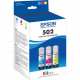 Epson T502, Multi-Color Ink Cartridges, C/M/Y 3-Pack - Inkjet - Cyan, Magenta, Yellow - 3 Pack T502520-S