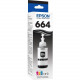 Epson T664, Black Ink Bottle - Inkjet - Black - 4000 Pages - 1 T664120-S