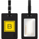 CENTON OTM Monogram Black Leather Bag Tag, Inversed, Electric - Leather - Black TAGV1BLK-M06E-B