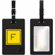 CENTON OTM Monogram Black Leather Bag Tag, Inversed, Electric - Leather - Black TAGV1BLK-M06E-F