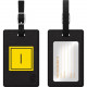 CENTON OTM Monogram Black Leather Bag Tag, Inversed, Electric - Leather - Black TAGV1BLK-M06E-I