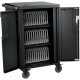 Bretford CoreX Cart - 3 Shelf - 4 Casters - Steel - 29.5" Width x 26" Depth x 44.5" Height - Black - For 36 Devices - TAA Compliance TCOREX36B