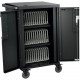 Bretford CoreX Cart - 3 Shelf - 4 Casters - Steel - 29.5" Width x 26" Depth x 44.5" Height - Black - For 36 Devices - TAA Compliance TCOREX36B
