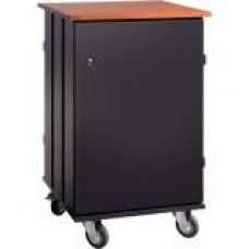 Oklahoma Sound TCSC-32 Tablet Charging & Storage Cart - 3 Shelf - 4 Casters - 4" Caster Size - Particleboard, Metal - 23.3" Width x 18.3" Depth x 36.3" Height - Cherry, Black - For 32 Devices TCSC-32