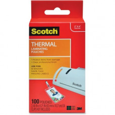 3m Scotch Thermal Laminating Pouches - Laminating Pouch/Sheet Size: 2.40" Width x 4.20" Length x 5 mil Thickness - Glossy - for ID Badge, Document, Photo, Lists, Card - Double Sided, Photo-safe - Clear - 100 / Pack TP5852100