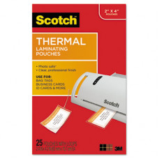 3m Scotch Thermal Laminating Pouches, Bag Tags with Loops - Sheet Size Supported: Tag - Laminating Pouch/Sheet Size: 2.40" Width x 4.20" Length x 5 mil Thickness - for Document, Photo, Luggage Tag, Business Card, ID Card - Double Sided, Photo-sa