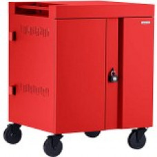 Bretford CUBE Cart - 2 Shelf - Push Handle Handle - 4 Casters - Steel, Polypropylene - 30" Width x 26.5" Depth x 37.5" Height - Red - For 32 Devices - TAA Compliance TVC32PAC-90DR