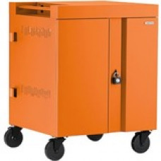 Bretford CUBE Cart - 2 Shelf - Push/Pull Handle - 4 Casters - Steel - 30" Width x 26.5" Depth x 37.5" Height - Tangerine - For 32 Devices - TAA Compliance TVC32PAC-TAG