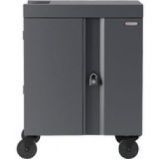 Bretford Pre-wired CUBE Cart - 2 Shelf - 5" Caster Size - Steel - 30" Width x 26.5" Depth x 37.5" Height - Charcoal - For 32 Devices - TAA Compliance TVC32USBC-CK