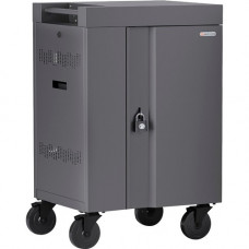 Bretford CUBE Cart Mini - 2 Shelf - 4 Casters - 5" Caster Size - Steel - 24" Width x 21" Depth x 37.5" Height - Topaz - For 20 Devices - TAA Compliance TVCM20PAC-TZ