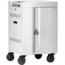 Bretford CUBE Cart Mini Charging Cart - 4 Casters - 5" Caster Size - Steel - 24" Width x 21" Depth x 37.5" Height - Arctic White - For 20 Devices TVCM20PAC-AW